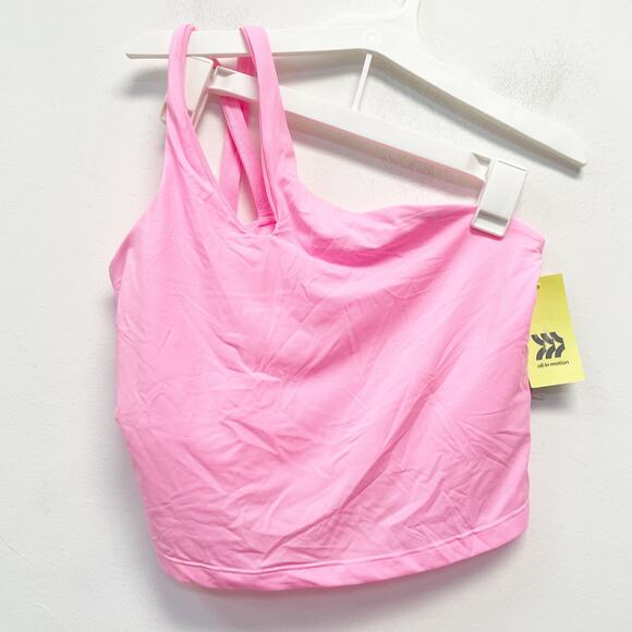 All In Motion Women's Light Support Asymmetrical Cropped Sports Bra Pink Size XL - Picture 2 of 8